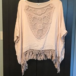 Charlotte Russe - Cream Poncho - Size Medium